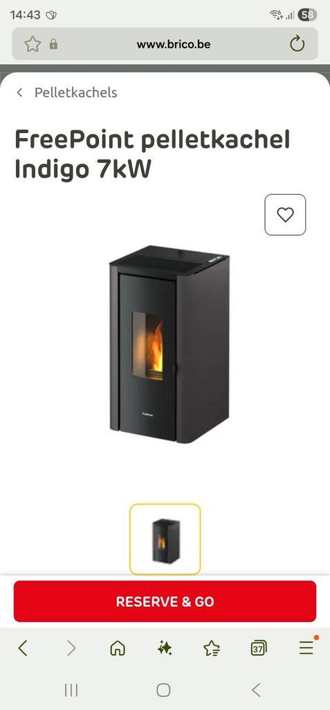 pelletkachel freepoint indigo 7kw, Huis en Inrichting, Kachels, Pelletkachel, Ophalen