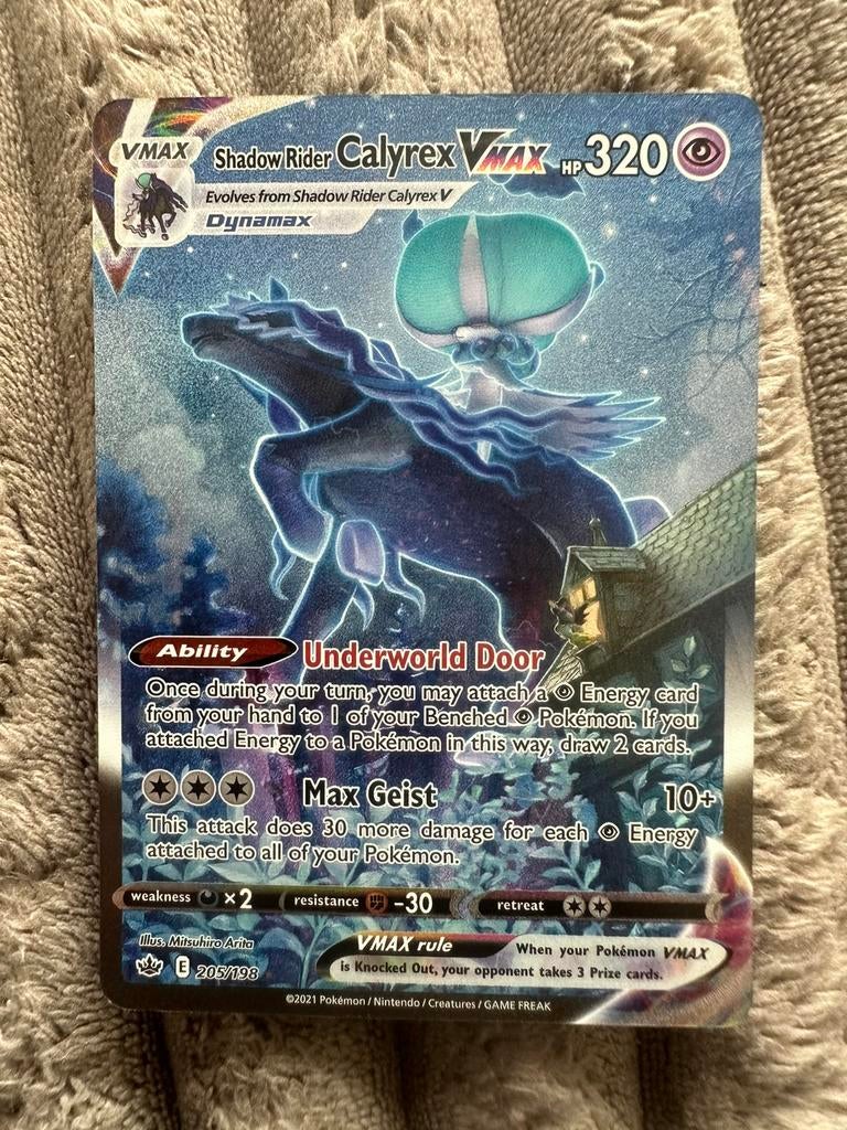 Pokémon Shadow Rider Calyrex Vmax 205/198 Chilling Reign, Hobby en Vrije tijd, Verzamelkaartspellen | Pokémon, Zo goed als nieuw