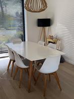 Eettafel met 6 stoelen, Huis en Inrichting, Tafels | Eettafels, Ophalen, Gebruikt, 50 tot 100 cm, Vijf personen of meer