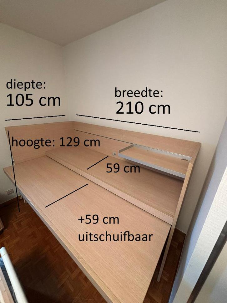 Bureau inclusief bed op wielen, Maison & Meubles, Bureaux, Comme neuf, Bureau, Enlèvement