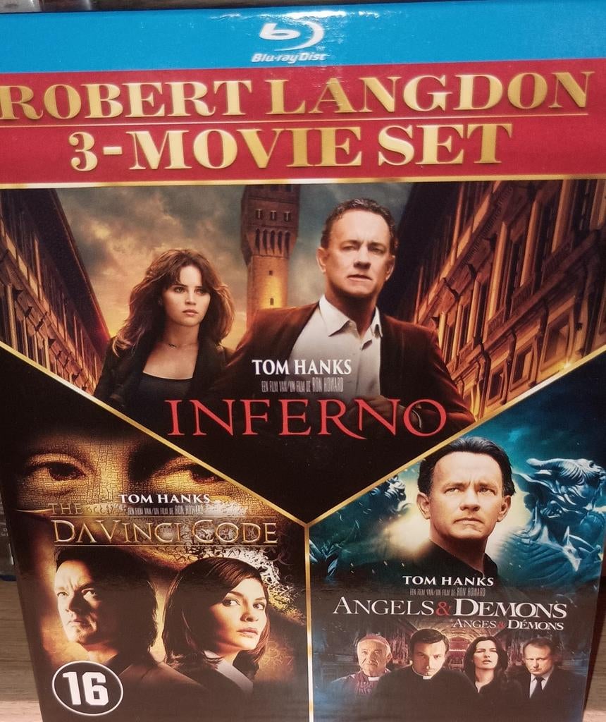 Blu Ray box met da Vinci code, inferno, angels demons, Enlèvement ou Envoi