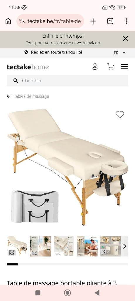 ​Complete massageset – Zo goed als nieuw – Beige, Sport en Fitness, Massageproducten, Zo goed als nieuw, Massagetafel, Ophalen