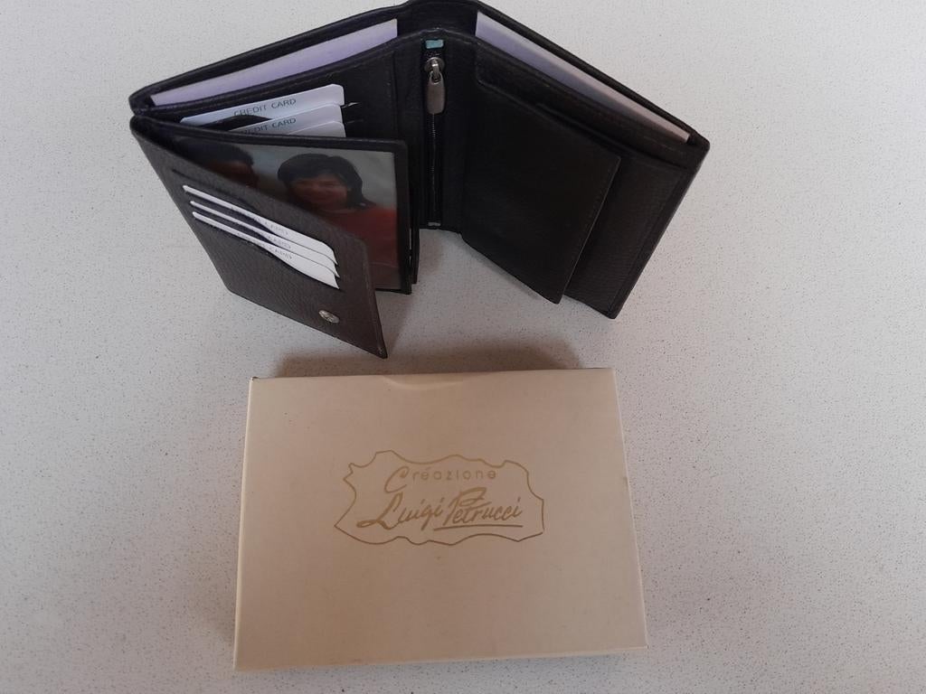 Nieuwe bruine echte lederen portefeuille. Luigi Petrucci., Bruin, Nieuw, Leder, Ophalen