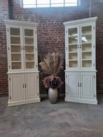 2x eiken buffetkast/vitrinekast GRATIS LEVERING, Huis en Inrichting, Kasten | Buffetkasten, Ophalen, Flamant, 50 tot 100 cm, Zo goed als nieuw