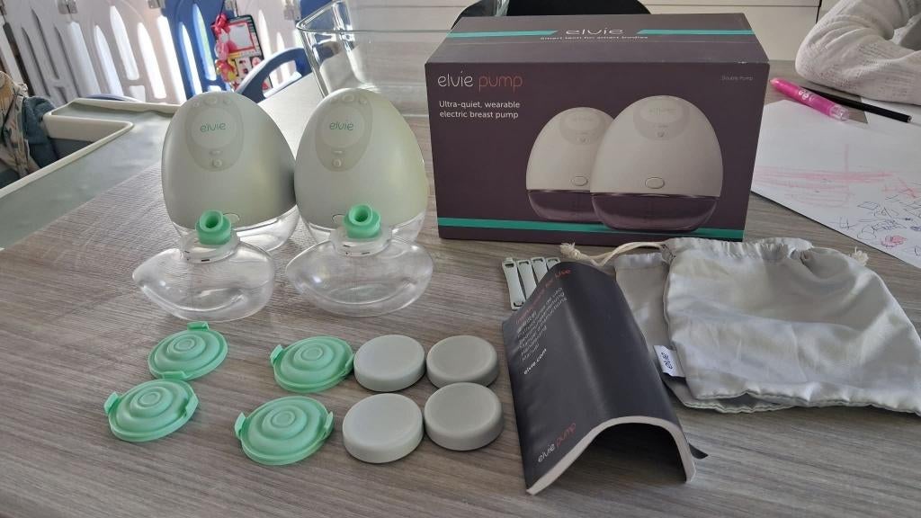 Elvie dubbele borstkolf met toebehoren, Kinderen en Baby's, Babyvoeding en Toebehoren, Ophalen, Zo goed als nieuw, Borstkolf