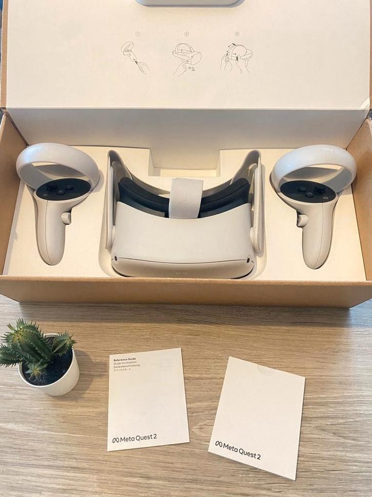 Meta Quest 2 VR-bril complete set, Games en Spelcomputers, Virtual Reality, Zo goed als nieuw, Overige platformen, VR-bril, Ophalen
