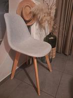 Vends 6 chaises gris clair en tissu et bois, Maison & Meubles, Chaises, Gris, Enlèvement, Tissus, Cinq, Six Chaises ou plus