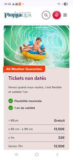 Tickets Plopsaqua Landen-Hannut, Tickets & Billets, Deux personnes, Ticket ou Carte d'accès