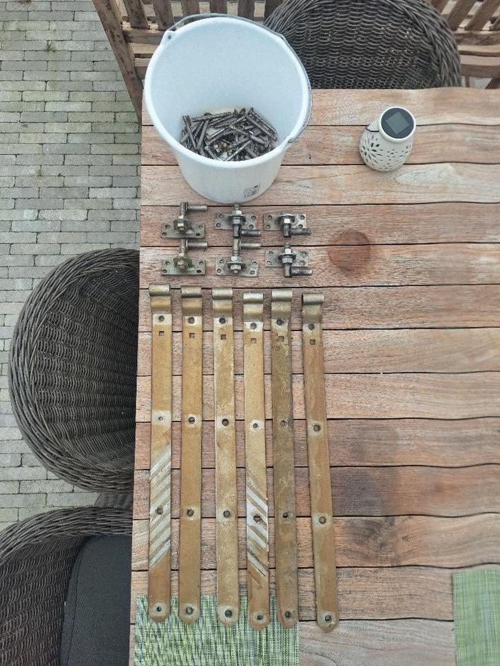 Poortscharnieren RVS, Doe-het-zelf en Bouw, Hang- en Sluitwerk, Gebruikt, Scharnier, Inox, Ophalen