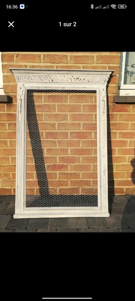 Grand cadre trumeau avec grillage nid de poule décoration, Enlèvement