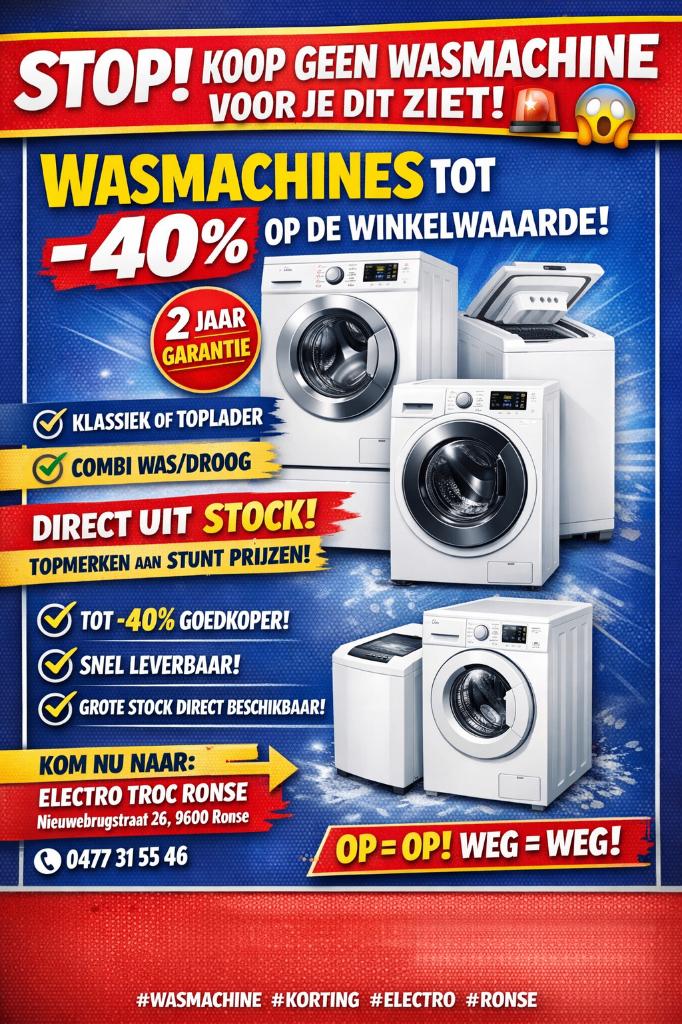 machine à laver neuve neuve jusqu'à -40%, Enlèvement, Neuf