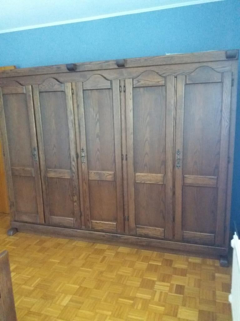 Complete slaapkamer, Ophalen, Gebruikt, Tweepersoons, Donkere Amerikaanse eik