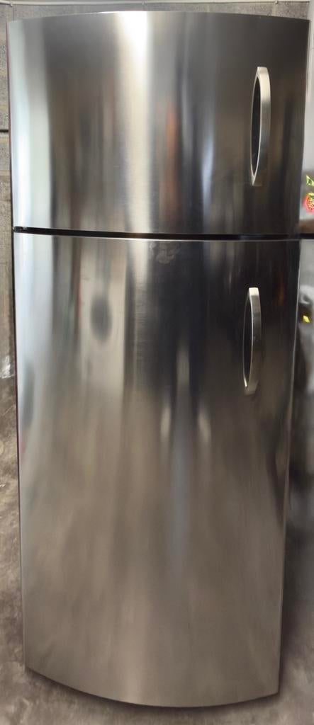 Frigo congelateur whirlpool aluminium, Ophalen, Gebruikt, 200 liter of meer, 60 cm of meer