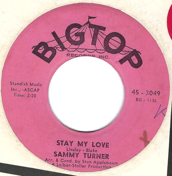 Soul 45: Sammy Turner – Stay My Love, CD & DVD, Vinyles Singles, Utilisé, Single, R&B et Soul, 7 pouces, Enlèvement ou Envoi
