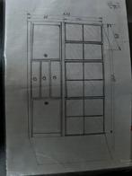 Wandkast met bijhorende hoge tafel en stoelen, Enlèvement, Comme neuf, Scandinavisch, modern, strak tijdloos