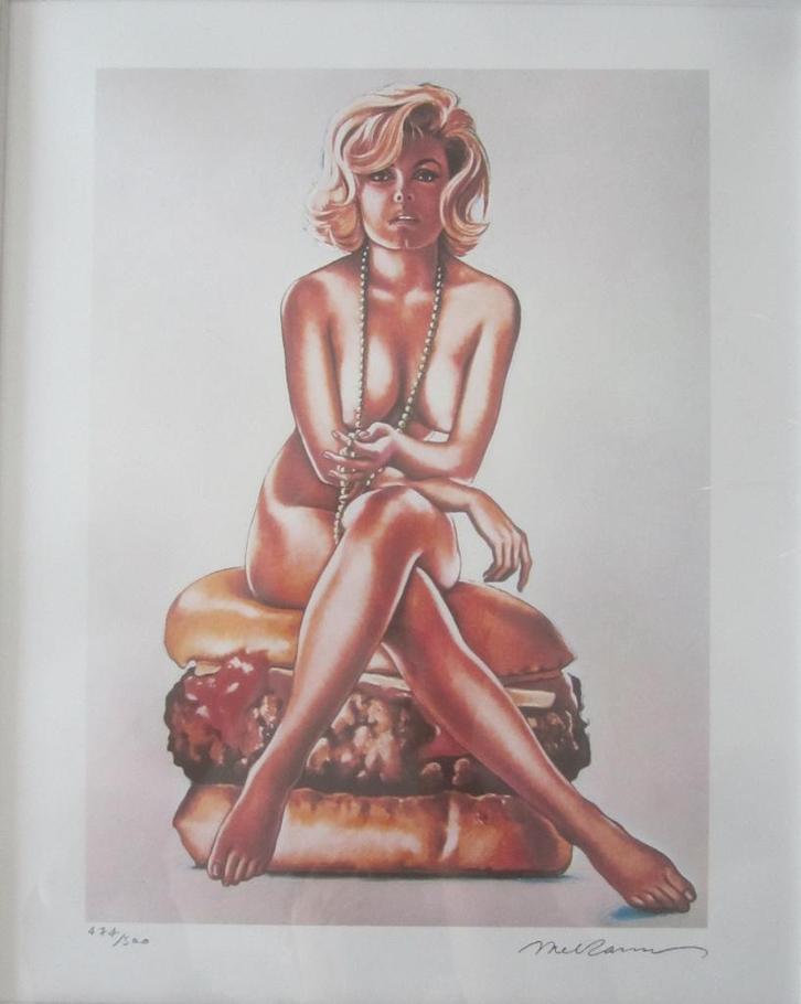 "Vernaburger" - Mel Ramos (1935-2018), Antiek en Kunst, Kunst | Litho's en Zeefdrukken, Ophalen