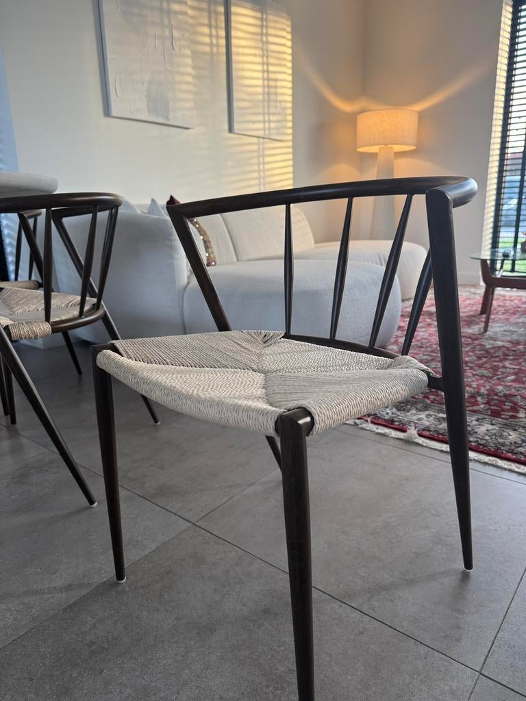 4x eetkamer stoelen Scandinavisch/japandi, Ophalen, Zo goed als nieuw