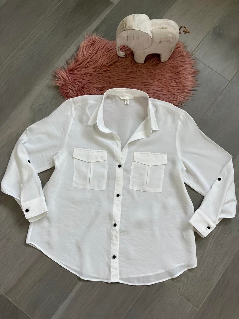 Witte blouse, Kleding | Dames, Ophalen of Verzenden, Zo goed als nieuw, Maat 42/44 (L)