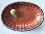 Prachtig xlarge (48cm) antieke geglazuurde terracotta schaal, Antiek en Kunst, Ophalen of Verzenden