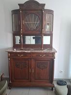 Antieke buffetkast met marmeren blad – massief hout – zeer m, Ophalen