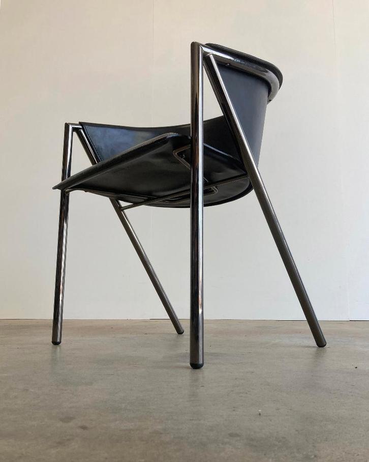 4x Vintage design Arrben Italy Georgia leren stoelen, Antiquités & Art, Antiquités | Meubles | Chaises & Canapés, Enlèvement