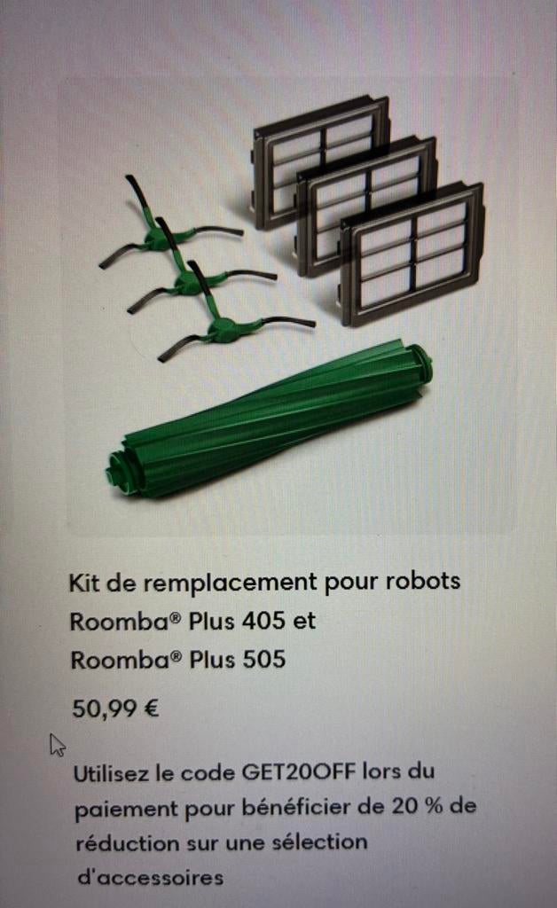 Kit de remplacement robots Romba Plus 405 et Romba Plus 505, Elektronische apparatuur, Stofzuigers, Ophalen, Nieuw, Stofzak