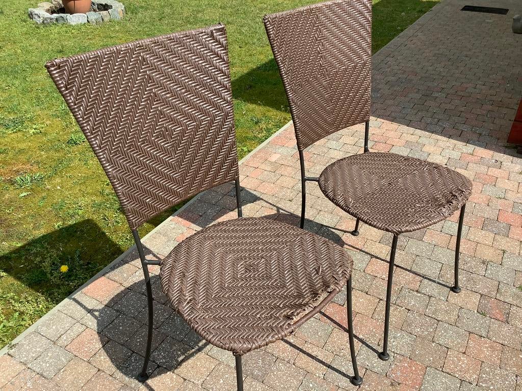 Twee tuinstoelen - Zware ijzeren constructie, Ophalen, Gebruikt