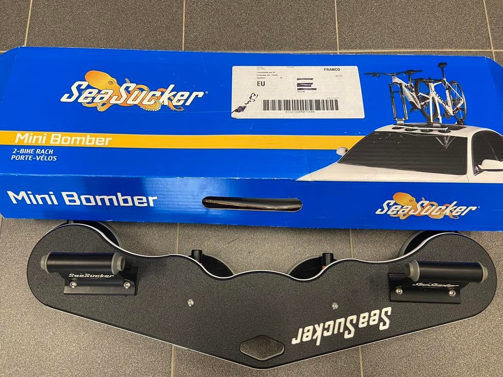 Seasucker mini bomber fietsendrager voor 2 fietsen, Enlèvement, 2 vélos, Utilisé, Galerie de toit
