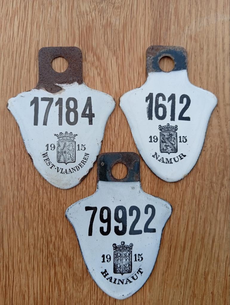 Plaques de vélos 1915, Antiquités & Art, Enlèvement ou Envoi