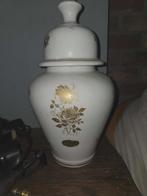 Vase porcelaine de Bruxelles blanc rose doré, Maison & Meubles, Enlèvement, Blanc