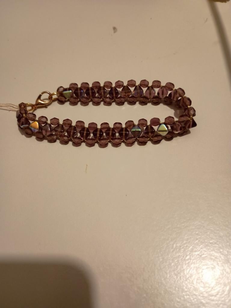 Handgemaakt, met glazen stevige parels., Bijoux, Sacs & Beauté, Bracelets, Enlèvement