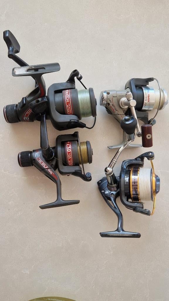 4 moulinets de pêche, Enlèvement, Utilisé, Moulinet