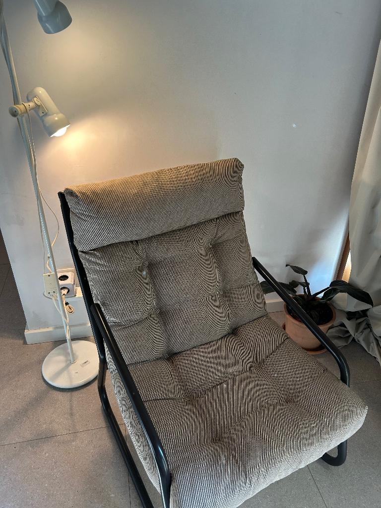 Vintage Buisframe zetel (Jaren 70/80) Bruin Metalen Frame, Ophalen, Gebruikt, 75 tot 100 cm, Stof