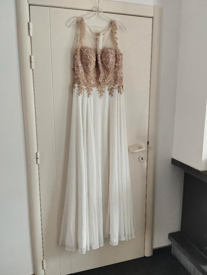 Cocktail-/ceremoniejurk met geborduurde bovenkant T 38-40, Kleding | Dames, Jurken, Gedragen, Maat 38/40 (M), Ophalen