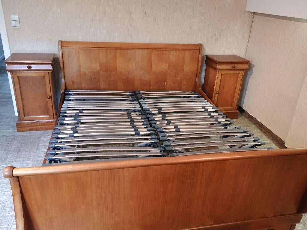 Slaapkamer (5-delig set) kerselaar (fineer), Maison & Meubles, Enlèvement, Comme neuf, Deux personnes, Vlaams