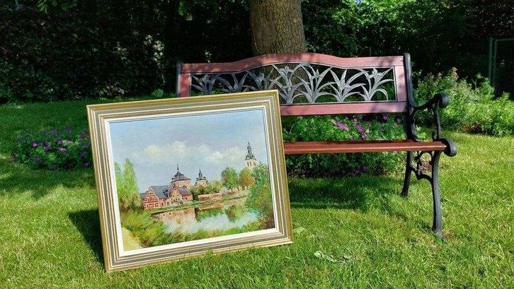 Magnifique peinture Abdij Oud-Heverlee Leuven, Antiquités & Art, Art | Peinture | Classique, Enlèvement ou Envoi