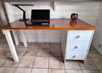 Stevig houten bureau met ladekast ,landelijk /cottage stijl, Maison & Meubles, Enlèvement, Utilisé, Bureau