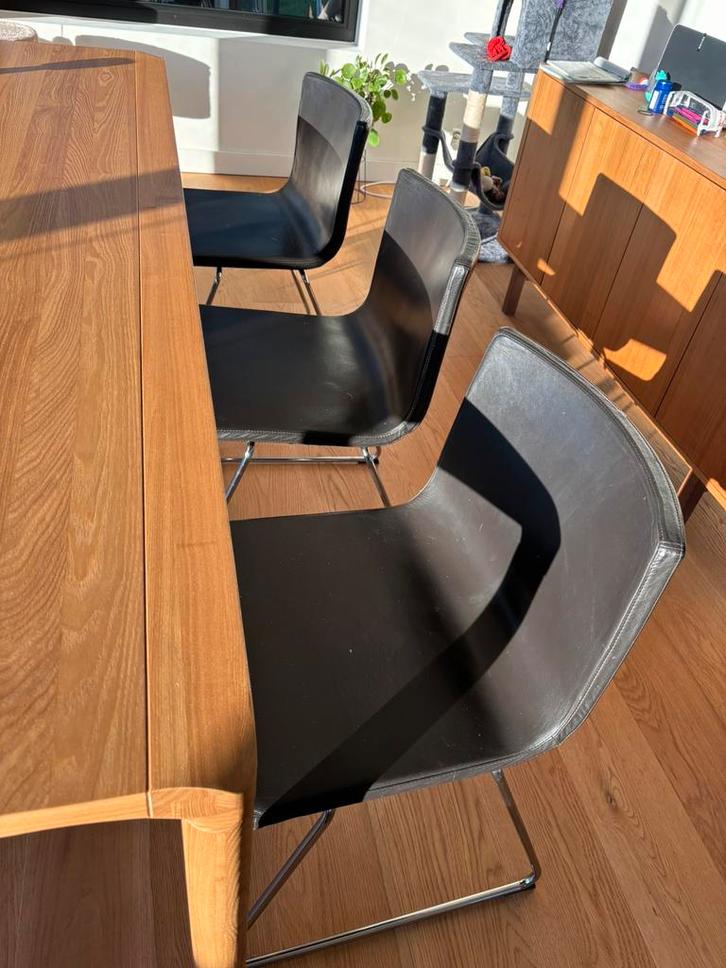 Stoelen IKEA BERNHARD echt leer donkerbruin 40€, Huis en Inrichting, Stoelen, Gebruikt, Leer, Ophalen