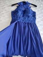 Robe cérémonie bleue avec dentelle "Les châtelaines ", Ophalen, Les châtelaines, Blauw, Cocktailjurk