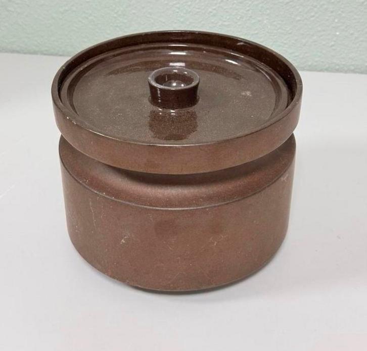 Antiek oven schaal dekschaal Kilta Arabia Finland 1965 bruin, Antiek en Kunst, Antiek | Schalen, Ophalen of Verzenden