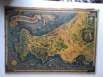 Oude kaart Juan Les Pins 1949 met glasplaat, Ophalen, Minder dan 50 cm, Gebruikt, Print