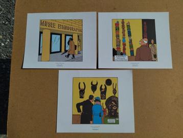 Lot de 3 ex-libris Tintin - L'oreille cassée beschikbaar voor biedingen