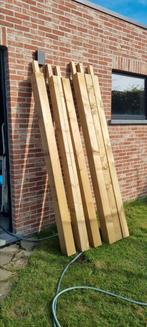 6 Houten palen 12 x 12, Ophalen, Zo goed als nieuw