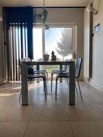 Eettafel uittrekbaar Arco beuk/aluminium 90x190, Ophalen, Strak tijdloos, Gebruikt, 50 tot 100 cm