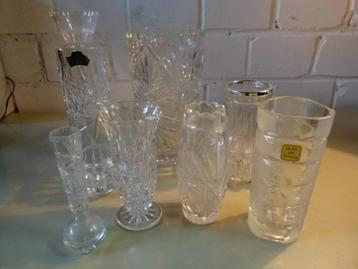vintage glasvazen lot kavel 11 stuks beschikbaar voor biedingen