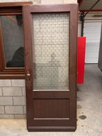 Houten meranti deur, Doe-het-zelf en Bouw, Deuren en Vliegenramen, Ophalen, Gebruikt, Glas