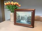 Peinture avec cadre en bois - 34 x 28 cm, Enlèvement ou Envoi