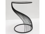 Ronde glazen bijzettafel – Nieuw, nooit gebruikt, 45 tot 60 cm, Minder dan 55 cm, Metaal of Aluminium, Rond