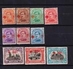 België 1918 Rode Kruis rode opdruk types 1915, Spoor van plakker, Verzenden, Postfris, Rode kruis