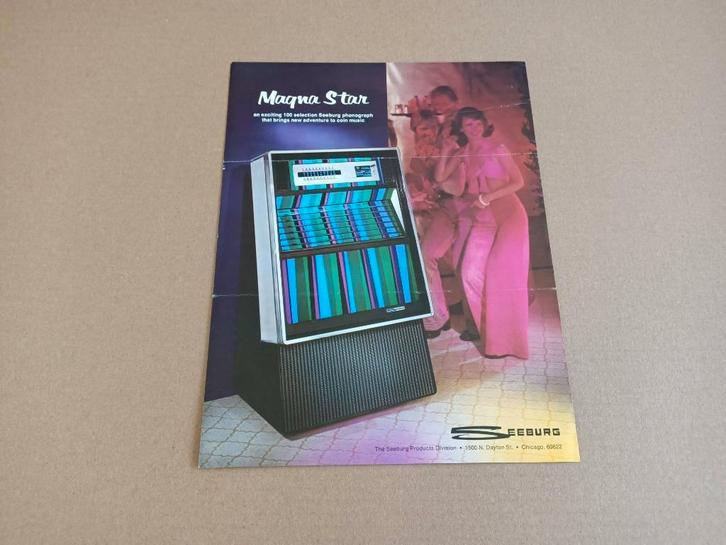 Flyer: Seeburg Magna Star (1974) jukebox, Verzamelen, Automaten | Jukeboxen, Seeburg, Verzenden